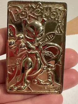 Vintage 1999 Burger King Pokemon 23k Gold Plated Mewtwo Collectible Card READ - Image 1
