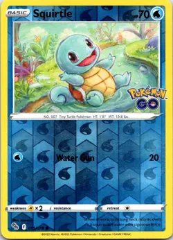 Squirtle 015/078 Common Pokemon GO Pokemon Reverse Holo MP - Image 1