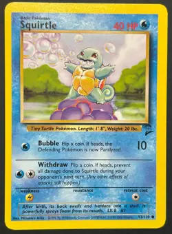 Pokemon Base Set 2 WOTC Common Squirtle 93/130 Near Mint/Mint - Image 1