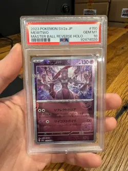PSA 10 Mewtwo 150 Master Ball Reverse Holo JP-151 SV2a Japanese Pokemon 151 - Image 1
