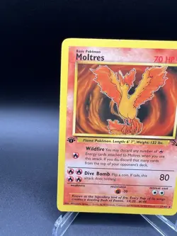 1st Edition Moltres 27/62 Fossil Set Non Holo LP/MP Vintage WOTC Pokemon - Image 3