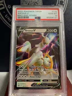 2022 Pokemon Sword and Shield Brilliant Stars Arceus V #122/172 PSA 10 GEM MINT - Image 1
