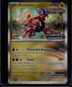 Pokemon TCG Koraidon 091 Scarlet & Violet Promo Prerelease Staff NM - Image 1