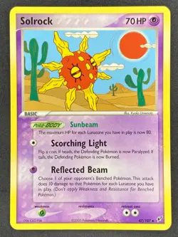 Pokemon Solrock 47/107 DX EX Deoxys NM - Image 1