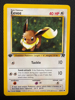 Pokemon Eevee 55/82 Team Rocket 1st Edition Vintage WOTC LP - Image 1