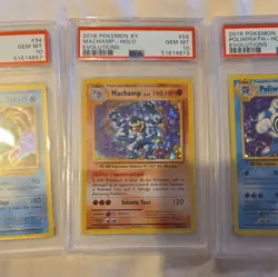 2016 POKEMON XY EVOLUTIONS POLIWRATH MACHAMP GYARADOS ZAP PSA 10 HOLOS LOW POPS - Image 3