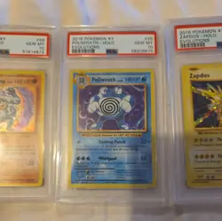 2016 POKEMON XY EVOLUTIONS POLIWRATH MACHAMP GYARADOS ZAP PSA 10 HOLOS LOW POPS - Image 4