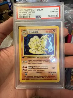 1999 Pokemon FRENCH 1st Edition Base Set Feunard-Ninetales Holo 12/102 PSA 8 - Image 1