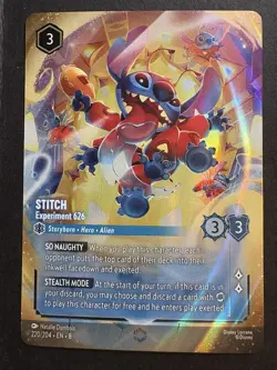 Disney Lorcana - Stitch - Experiment 626 - Enchanted - Reign of Jafar #220/204 - Image 1