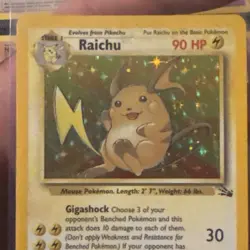 Pokemon Raichu 14/62 Holo Fossil Unlimited Card - Image 2