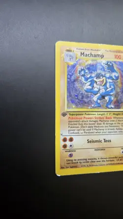 Pokemon TCG Machamp Base Set 8/102 Holo Pokemon Card 1st Edition-HEAVILY PLAYED - Image 4