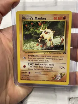 Pokemon Blaine's Mankey - WOTC Gym Challenge Common 63/132 Unlimited NM Card Vtg - Image 1