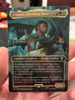 MTG ~ Aragorn, Hornburg Hero (Borderless Foil) ~ LotR Tales Of Middle Earth ~ NM - Image 1