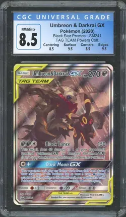 Pokemon Tag Team Umbreon & Darkrai GX Black Star Promos SM241 CGC 8.5 - Image 1
