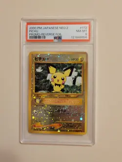 Pichu - Pokemon Japanese WOTC Neo 2 Promo #172 - Near Mint to Mint PSA 8 - Image 2