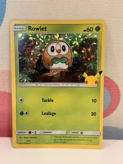 Pokemon TCG Rowlet 7/25 Holo McDonald's 25th Anniversary Promo - Image 1