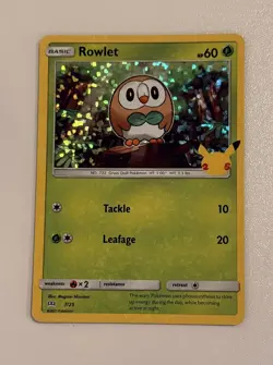 Pokemon TCG Rowlet 7/25 Holo McDonald's 25th Anniversary Promo - Image 3