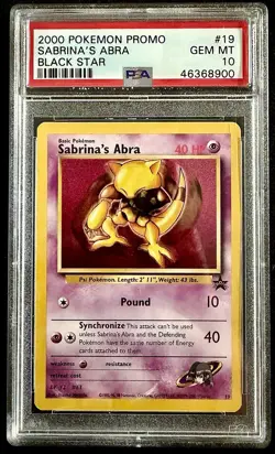 Pokemon Black Star Promo Sabrina's Abra Promo PSA 10 Gem Mint - Image 1