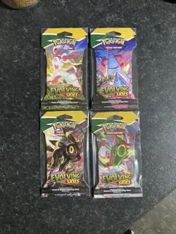 Pokemon Evolving Skies Sleeved/Sealed Packs x 4 - Art Set - Free UK Postage - Image 1