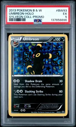 2013 POKEMON B&W PROMO SYLVEON COLL #BW93 UMBREON-HOLO PSA 5 - Image 1