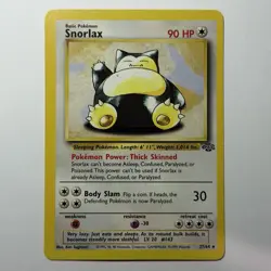 Pokemon TCG Snorlax Rare Regular 27/64 Jungle Basic 90 HP Body Slam 1999 Eng LP - Image 1