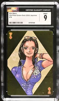 2024 ONE PIECE JAPANESE GOLDEN DECK NICO ROBIN 7 DIAMONDS CGC 9 MINT - Image 1