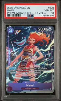 2025 ONE PIECE #070 PCC PREMIUM BEST SELECTION VOL 4 GENGAR NAMI PSA 10 GEM MINT - Image 1