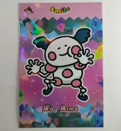 Mr. Mime Pokemon Peru Exclusive Smile Card Database Cracked Ice Holo Full Art - Image 1