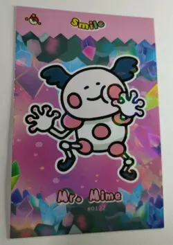 Mr. Mime Pokemon Peru Exclusive Smile Card Database Cracked Ice Holo Full Art - Image 4