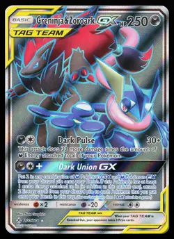 Greninja & Zoroark GX 200/214 Holo Full Art Unbroken Bonds Pokemon Card - Image 1