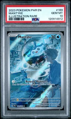 Mantyke 189/182 PSA 10 Gem Mint - PAR-EN Paradox Rift Illustration Rare Pokemon - Image 1
