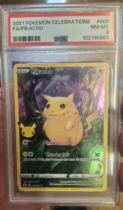 PSA 8 Pokemon Pikachu 005/025 Ultra Rare Holo (Cracked CASE, no Damzge To Card) - Image 1