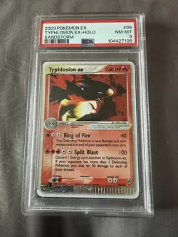 Pokemon EX Sandstorm 2003 Typhlosion EX Holo Card 99/100 PSA 8 - Image 1