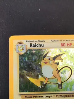 Pokemon TCG Base Set Raichu Holo Card 14/102 Unlimited Holo Rare MP - Image 3