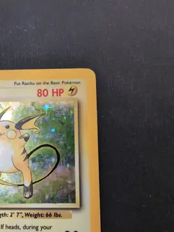 Pokemon TCG Base Set Raichu Holo Card 14/102 Unlimited Holo Rare MP - Image 4