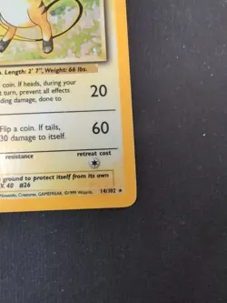 Pokemon TCG Base Set Raichu Holo Card 14/102 Unlimited Holo Rare MP - Image 5