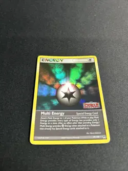Multi Energy Pokemon Card 89/108 Reverse Holo Foil Rare Stamped Played LP - Image 2