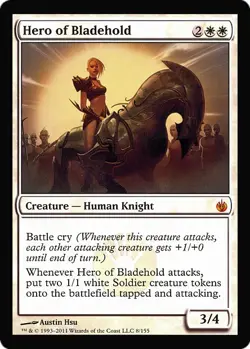 Moderate Play, English MTG Regular Oversized - Hero of Bladehold Oversized Magic - Image 1