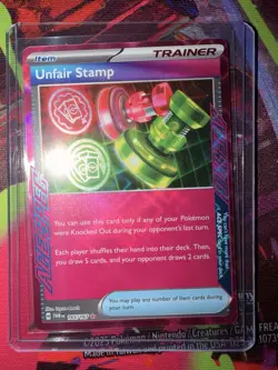 Pokemon TCG Unfair Stamp #165/167 SV06: Twilight Masquerade Holofoil Ace Spec NM - Image 1