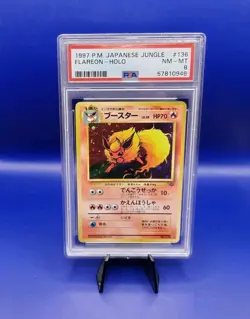 Flareon #136 Japanese Holo Rare Japanese Pokemon Card TCG Pocket Monster PSA 8 - Image 1