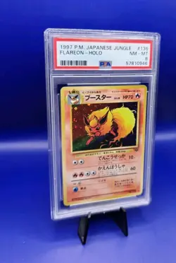 Flareon #136 Japanese Holo Rare Japanese Pokemon Card TCG Pocket Monster PSA 8 - Image 2