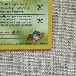 Pokemon TCG Gym Challenge 1st Edition Koga’s Beedrill 9/132 HOLO SWIRL Rare - Image 5