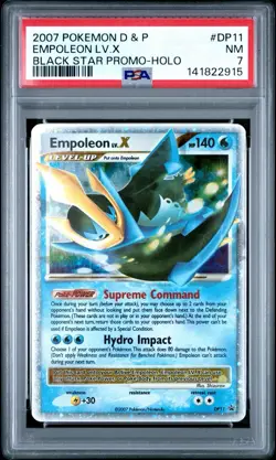 2007 POKEMON DIAMOND & PEARL BLACK STAR PROMO HOLO #DP11 EMPOLEON LV.X PSA 7 - Image 1