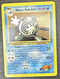 Misty's Poliwhirl 53/132 Uncommon Gym Heroes Pokemon 1st Edition Near Mint - Image 1