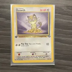 Pokemon TCG Meowth 1st Edition Jungle Set 56/64 WOTC Vintage - Image 1
