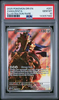 2025 Zamazenta 201/182 Sv10: Destined Rivals Holo Pokemon TCG PSA 10 MINT - Image 1