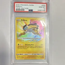 Raikou Pokemon TCG Swsh04 Vivid Voltage 050/185 Amazing Rare Holo PSA 10 - Image 1