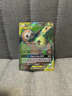 Pokemon Rowlet & Alolan Exeggutor GX 214/236 Ultra Rare Full Art Holo Tag Team - Image 1