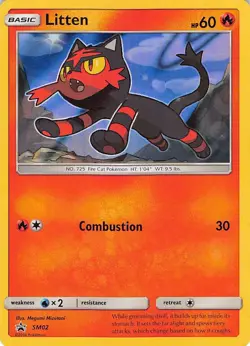 Litten - SM02 Holo Promo Sun & Moon Promo Pokemon Near Mint - Image 1