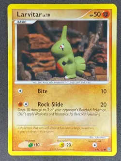 Pokemon Larvitar 63/100 SF Stormfront LP/NM - Image 1